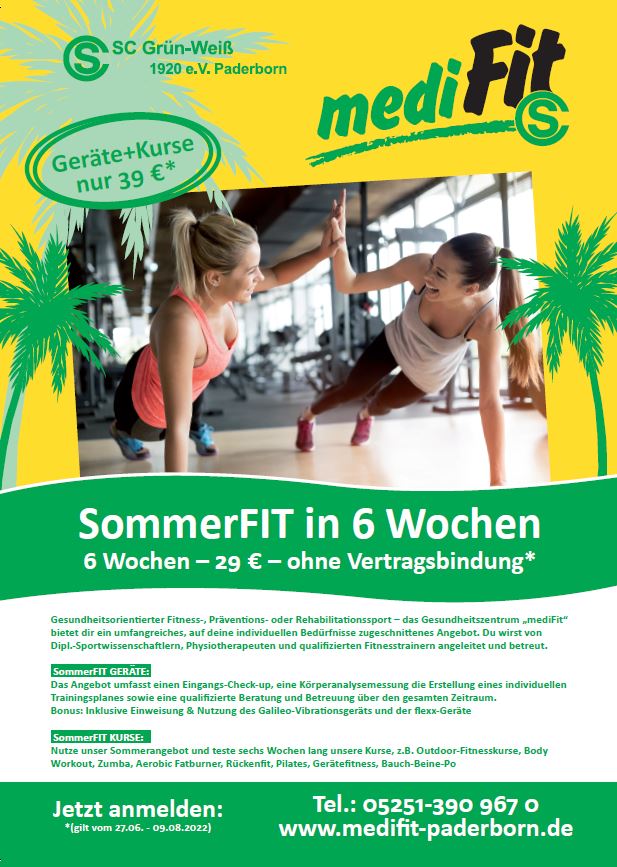 SommerFIT in 6 Wochen (ohne Vertragsbindung)
